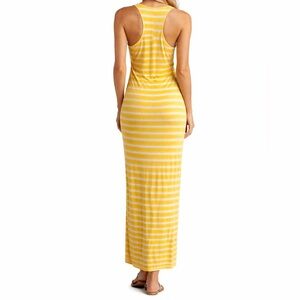 ZARA Yellow Striped Racerback Maxi Dress Women’s Medium Beach Vacation Resort